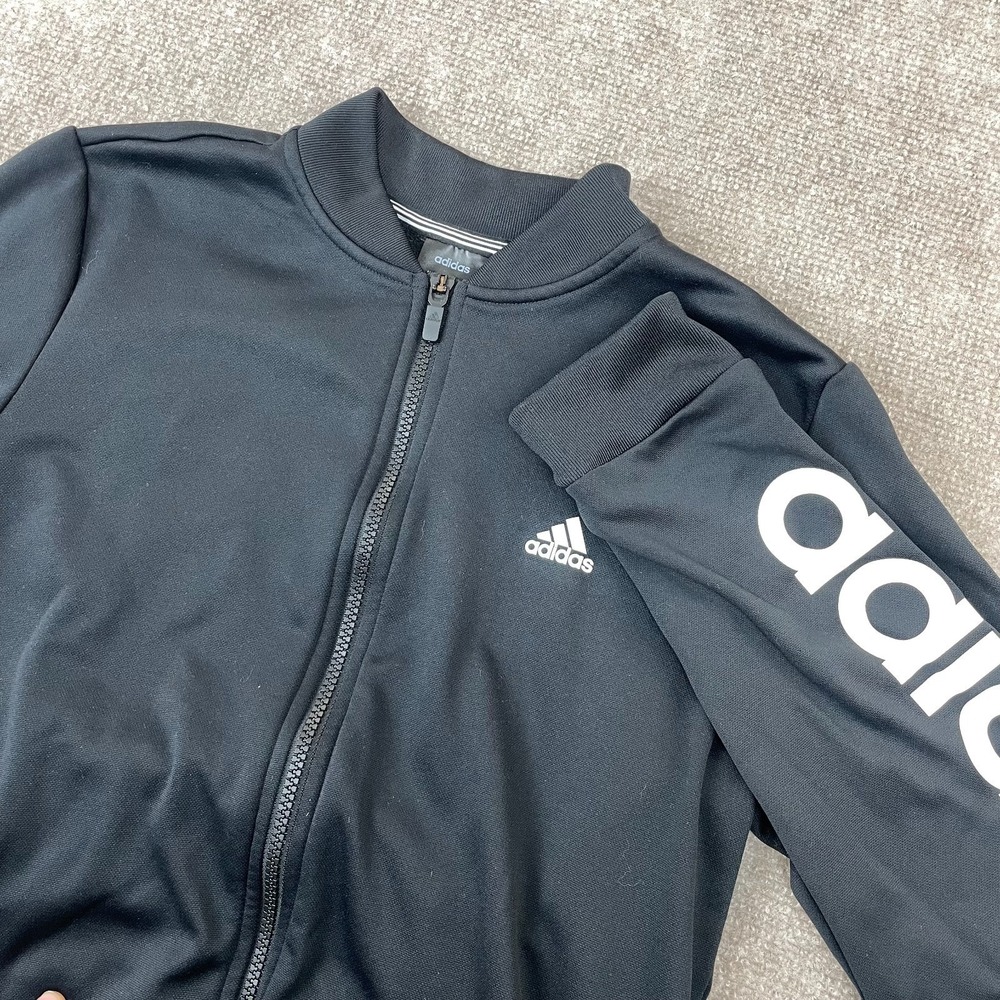 Adidas Climawarm Track Jacket Womens Medium Black Fleece Lined‎ Bomber Collar